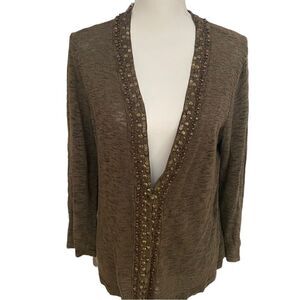 Jones New York Cardigan Sweater Embellished Size Medium